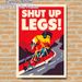 Cycling Motivational Painting Poster, Bold Retro Style Graphic Poster, Inspirational "Shut Up Legs!" Slogan Design To Boost Motivation, Ideal For Home_maomaolike.com