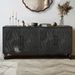 Carved Flower Door Large Storage Cabinet With Metal Handle Suitable For Living Room, Kitchen, Entryway BLACK_maomaolike.com