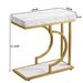 Narrow C Table, Modern End Table Bedside Table With Metal Frame_maomaolike.com