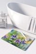 Colorado Rocky Mountain Columbine In Watercolor Memory Foam Kitchen Mat Machine Washable Anti-Fatigue Mat Cushion Comfort Bath Mat Or Kitchen Rug_maomaolike.com