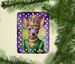 American Hairless Terrier King Of Mardi Gras Porcelain Ornament Christmas Tree Hanging Decorations For Home Christmas Holiday, Rectangle, Gift, Multicolor_maomaolike.com