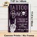 Halloween Tattoo Bar Painting Poster, Dark Purple Watercolor-style Poster, Features Clear Temporary Tattoo Application Steps, Suitable For Halloween_maomaolike.com