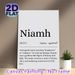Niamh Name Meaning Painting Poster, Minimalist Typographic Text Poster, Informative Irish Lore Content Ideal For Home Wall Decor, Bedroom, Living Room_maomaolike.com