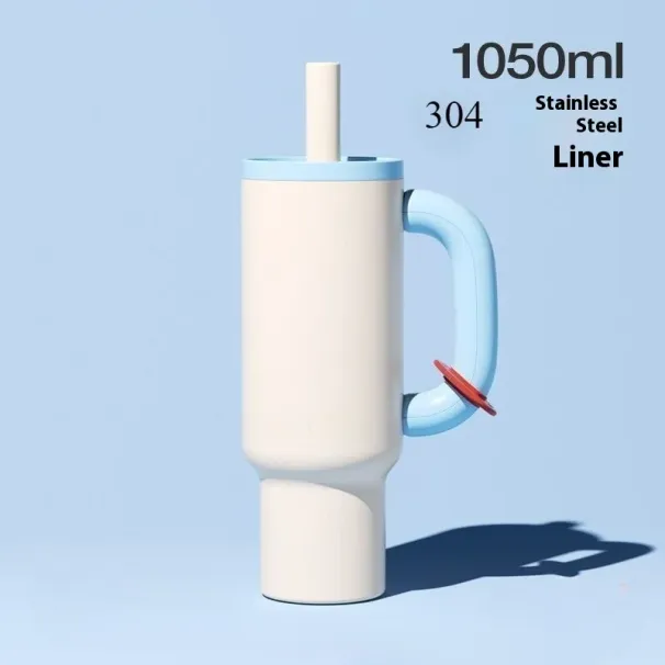 2025 New Female King 304 Stainless Steel Straw Insulated Ice Cup - Thick, Portable Handle Design For Trendy Hydration_maomaolike.com