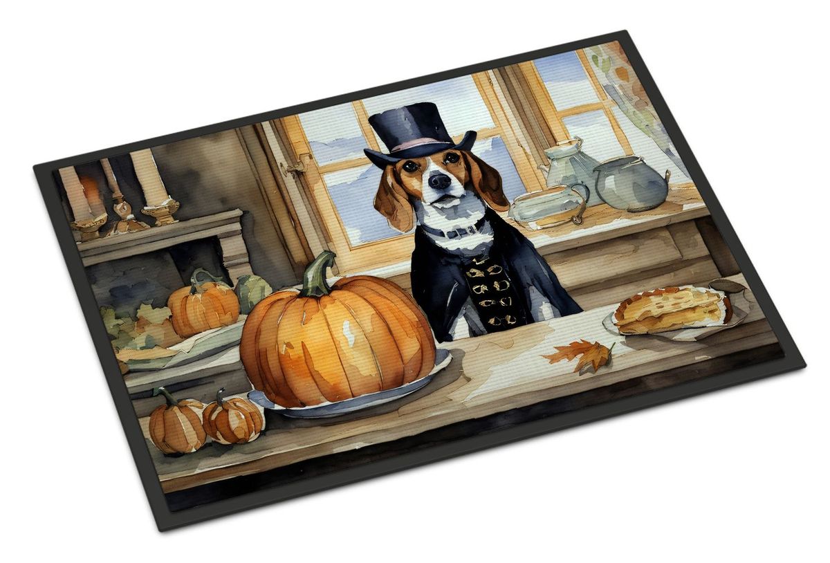 Beagle Fall Kitchen Pumpkins Doormat Front Door Mat Indoor Outdoor Rugs For Entryway, Non Slip Washable Low Pile, 24H X 36W_maomaolike.com