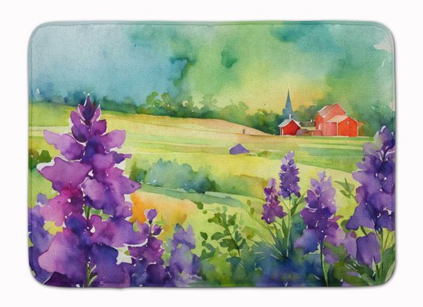 New Jersey Violet In Watercolor Memory Foam Kitchen Mat Machine Washable Anti-Fatigue Mat Cushion Comfort Bath Mat Or Kitchen Rug_maomaolike.com