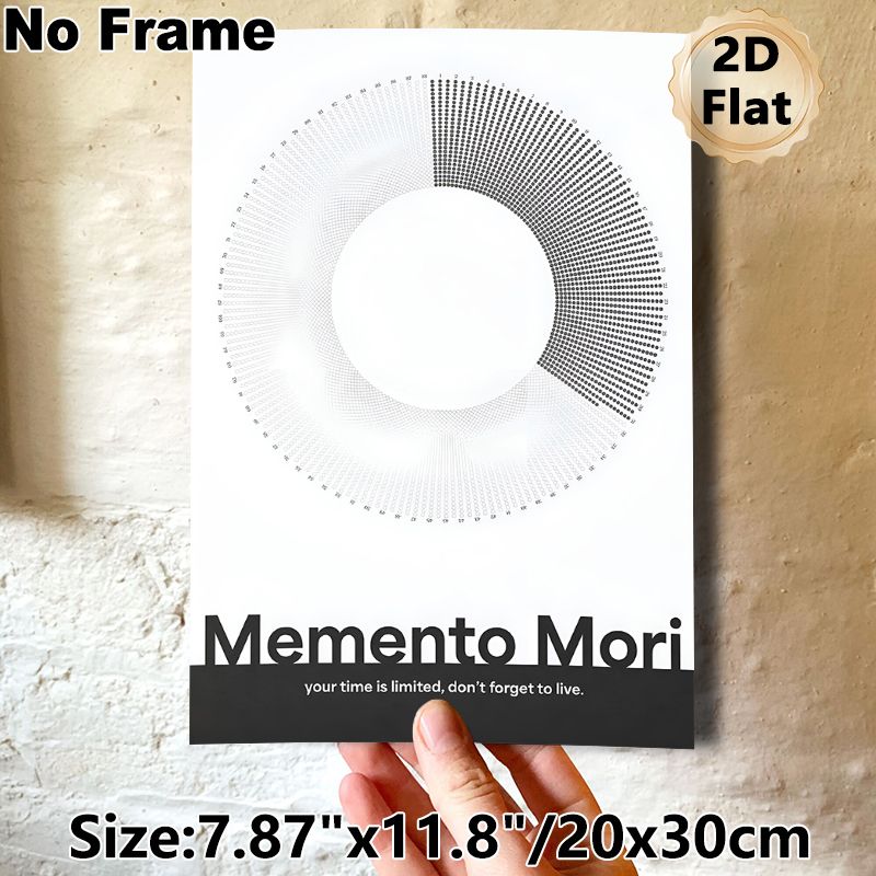 Memento Mori Themed Painting Poster, Minimalist Black-and-white Circular Numbered Design Poster, Thought-provoking Reminder To Cherish Time, Ideal For_maomaolike.com