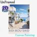 Sidi Bou Said Coastal Town Painting Poster, Soft-hued Mediterranean Seaside Town Scene Poster, Serene Scenic Artwork Ideal For Living Room, Bedroom_maomaolike.com