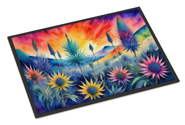 Eryngium In Color Doormat Front Door Mat Indoor Outdoor Rugs For Entryway, Non Slip Washable Low Pile, 24H X 36W_maomaolike.com