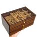 Walnut Grain Multi-layer Necklace Earrings Large Capacity New Jewelry Storage Box_maomaolike.com