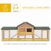 83 Wooden Rabbit Hutch Large Bunny House Double Run Removable Tray Waterproof Roof Outdoor Natural_maomaolike.com