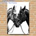 Two Horses Painting Poster, Monochrome Realistic Close-up Affectionate Horses Poster, Elegant Minimalist Decor Ideal For Living Room, Bedroom_maomaolike.com