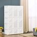 Portable Wardrobe Closet, Folding Clothes Storage Organizer With 8 Cube Compartments, 2 Hanging Rods, 11 Magnet Doors, White_maomaolike.com