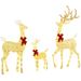 4.5ft 3-Piece Light Up Christmas Deer Family Set Of 3, Lighted Reindeer Christmas Decorations With 2 LED Light Modes, Stakes, Zip Ties For Indoor, Outdoor, Yard, Lawn_maomaolike.com