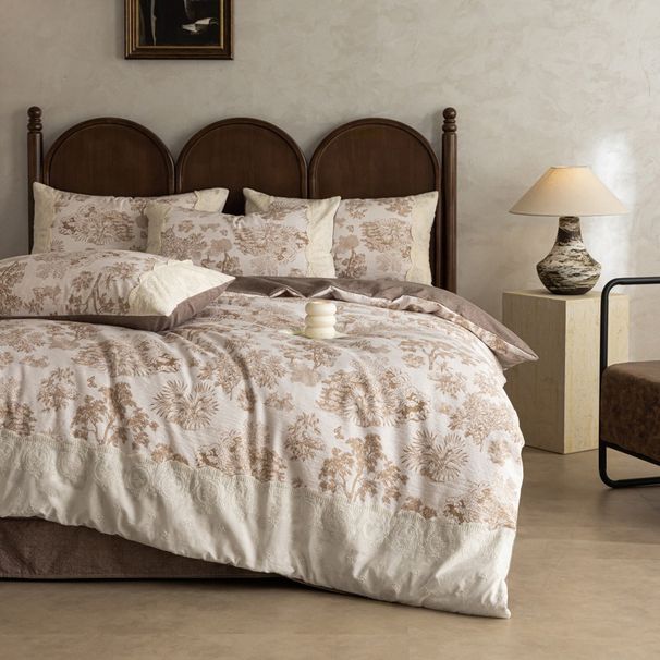 Nordic Vintage Boho Soft Romantic! Class A Yarn-dyed Cotton-linen French Four-piece Set With All-cotton Lace Duvet_maomaolike.com