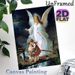 Guardian Angel Themed Painting Poster, Soft-toned Classic Religious Scene Poster, Calming Protective Artwork With Angel Guiding Figures Over A Bridge_maomaolike.com