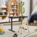 Electric Standing Desk Whole Piece Adjustable Height Desk Home Office Computer Workstation Sit Stand Up Desk (Black Frame + Black Top)_maomaolike.com