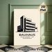 Bauhaus Building Painting Poster, Minimalist Black & White Linear Architectural Poster, Sleek Iconic Design Ideal For Home Office, Living Room Decor_maomaolike.com