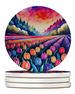 Colorful Hyacinths Large Sandstone Coasters Pack Of 4 Absorbent Round Coasters Decor Gifts For Men Or Women, 4 In, Multicolor_maomaolike.com