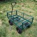 (Green Solid Wheels Wagon Cart) Solid Wheels Tools Cart Wagon Cart Garden Cart Trucks Make It Easier To Transport Firewood_maomaolike.com