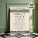 Serenity Prayer Painting Poster, Vintage Monochrome Coastal Wave & Sun Border Poster, Inspirational Spiritual Text Decor For Home, Office And_maomaolike.com