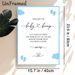 Baby Shower Measure The Bump Painting Poster, Delicate Blue Footprint & Cloud Design Poster, Fun Interactive Game Decor For Baby Shower Parties_maomaolike.com