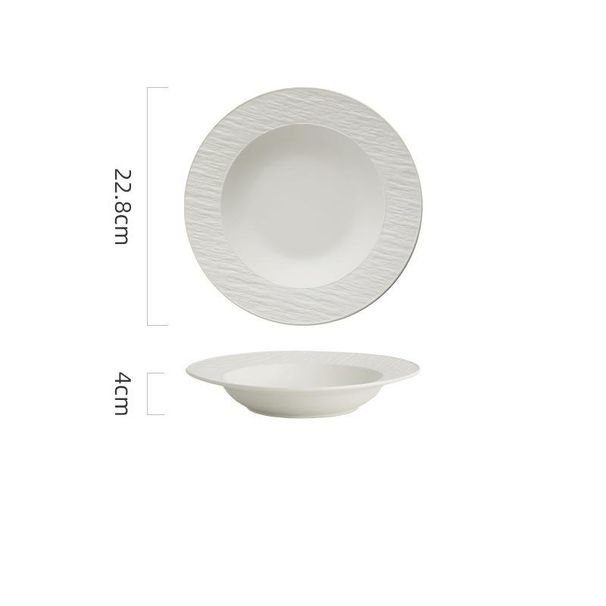 Italian Pasta Food Soup Straw Hat French Style Plating High-end Ceramic Plate Western Tableware_maomaolike.com