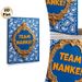 Team Nanke Themed Painting Poster, Luxury Golden Ornate Framed Blue Paisley Patterned Poster, Vibrant Typography Design Ideal For Office & Team_maomaolike.com