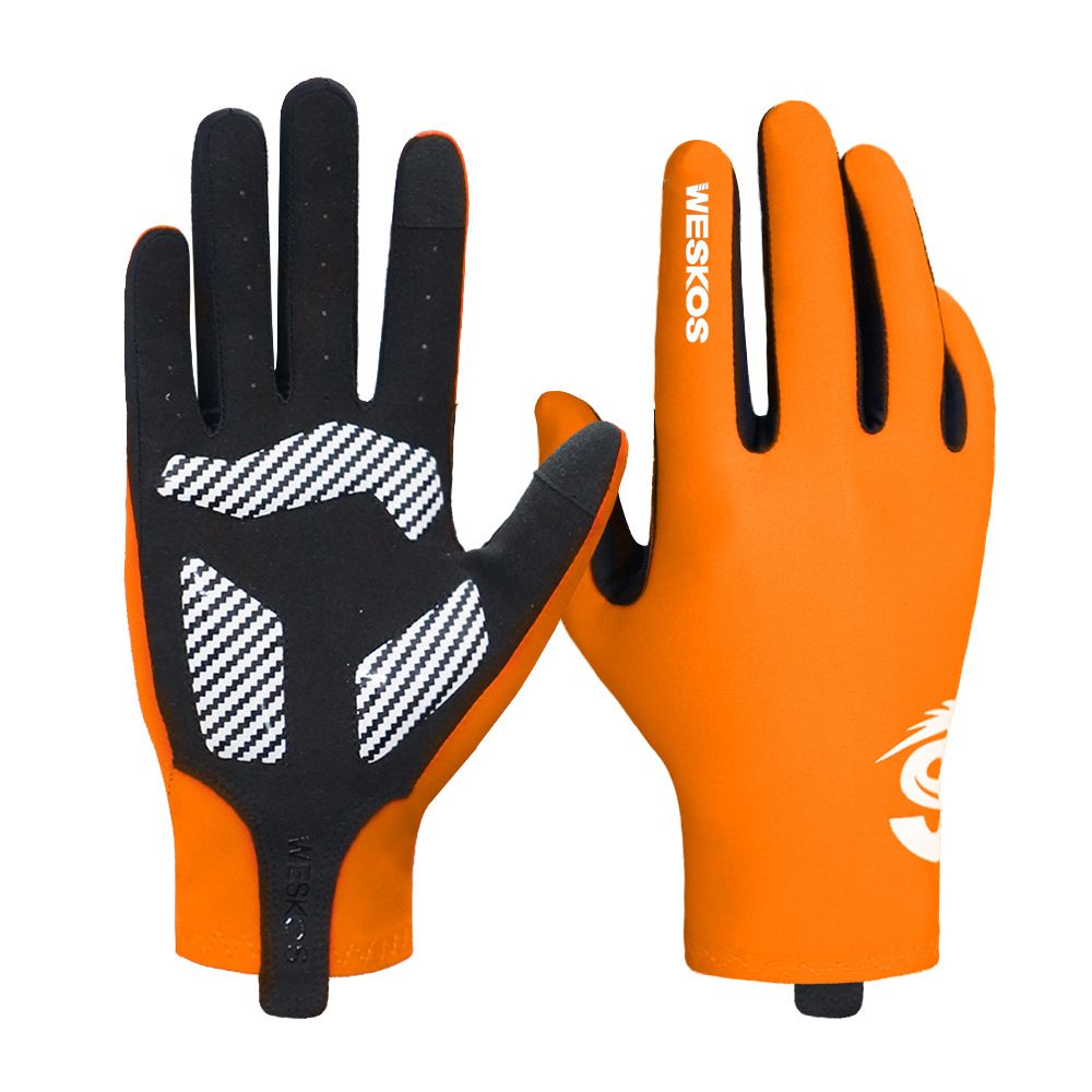 Outdoor non-slip cycling gloves Bicycle shock absorption full finger touch screen spring summer autumn thin silicone running Skill set_maomaolike.com