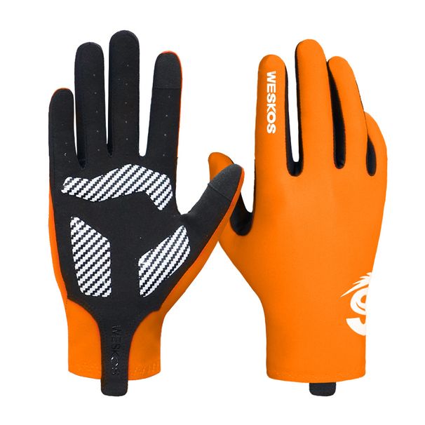 Outdoor non-slip cycling gloves Bicycle shock absorption full finger touch screen spring summer autumn thin silicone running Skill set_maomaolike.com