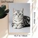 American Shorthair Cat Painting Poster, Realistic Photographic Style Poster, Lifelike Black-silver Tabby Cat With Gentle Gaze, Elegant Wall Decor For_maomaolike.com