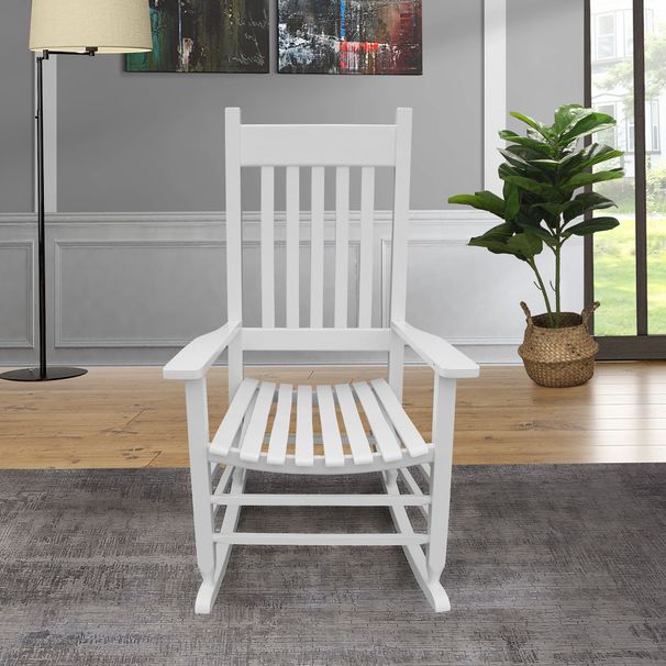wooden Porch Rocker Chair WHITE_maomaolike.com