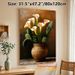 Calla Lily & Cactus Still Life Painting Poster, Realistic Oil-style Still Life Poster, Warm-toned Artwork With Elegant Blooms And Cacti, Ideal For_maomaolike.com