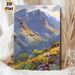 Mountain Wildflower Landscape Painting Poster, Textured Impasto Style Mountain & Colorful Wildflower Poster, Natural Scenery Decor Idea For Living_maomaolike.com
