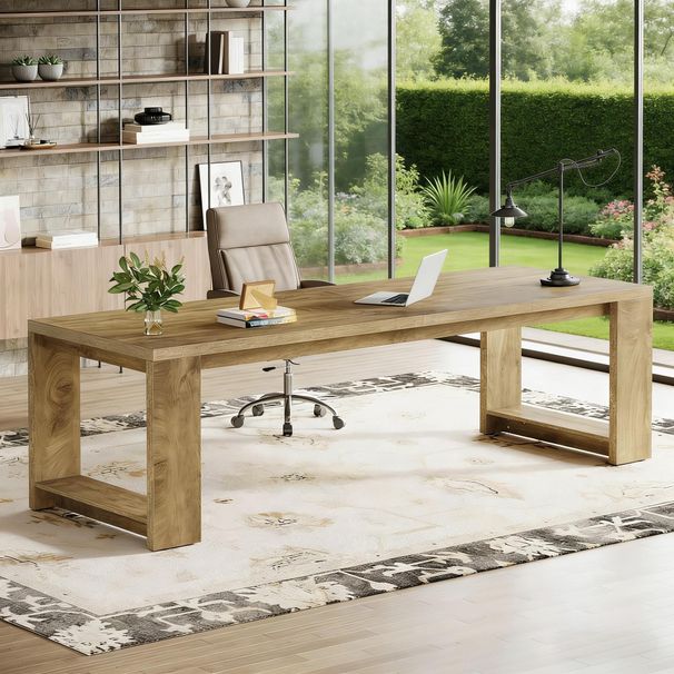 Two Person Desk, Long Computer Desk Conference Table_maomaolike.com
