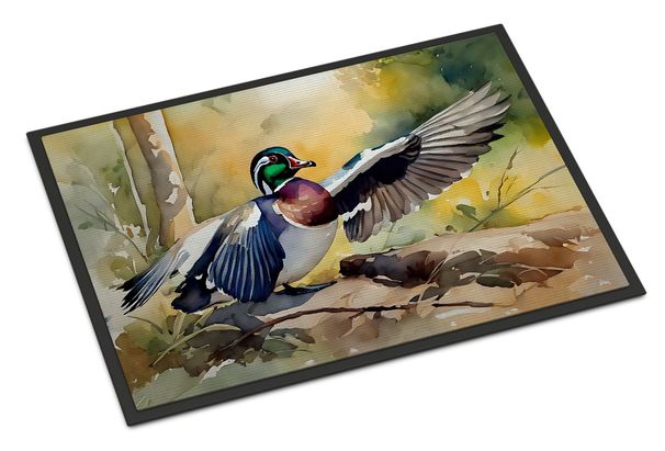 Wood Duck Doormat Front Door Mat Indoor Outdoor Rugs For Entryway, Non Slip Washable Low Pile, 24H X 36W_maomaolike.com