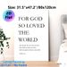 John 3:16 Bible Verse Painting Poster, Minimalist Typographic Text Poster, Inspirational Religious Message Ideal For Home, Living Room And Prayer_maomaolike.com