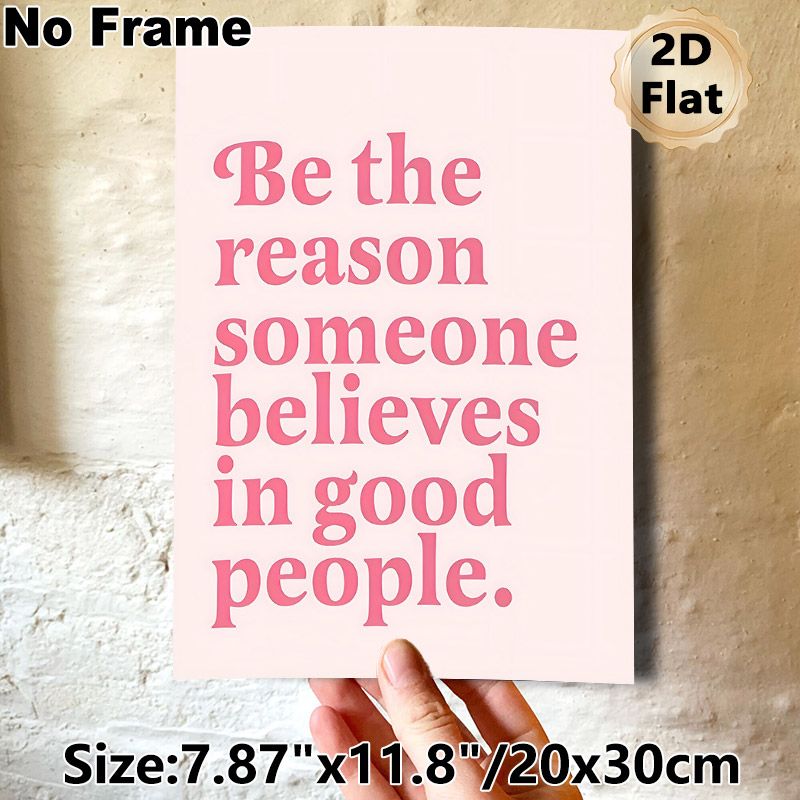 Inspirational Quote Painting Poster, Soft Pink Retro Typographic Poster, Uplifting Positive Message To Spread Kindness, Ideal For Bedroom, Living Room_maomaolike.com