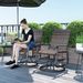 Wicker Rattan Swivel Patio Glider Chair Set Of 2, Outdoor Glider Chair With Steel Frame, High Back, Brown_maomaolike.com