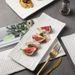 Pure White High-End Ceramic Rectangular Sushi Sashimi Western Cake Snack Plate Restaurant Tableware_maomaolike.com