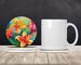 Lilies In Watercolor Large Sandstone Coasters Pack Of 4 Absorbent Round Coasters Decor Gifts For Men Or Women, 4 In, Multicolor_maomaolike.com