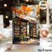 Autumn Bookstore Painting Poster, Warm-toned Impressionist-style Poster, Sunlit Street Bookstore With Orange Fall Foliage, Cozy Tranquil Decor Ideal_maomaolike.com