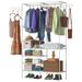 Metal Garment Rack Shoe Clothing Organizer Shelves Freestanding Multifunctional Clothes Wardrobe_maomaolike.com