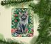 Lykoi Cat By The Christmas Tree Porcelain Ornament Christmas Tree Hanging Decorations For Home Christmas Holiday, Rectangle, Gift, Multicolor_maomaolike.com