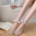 Women's Summer Thin Bow Non Slip Heel Hollow Short Shallow Mouth Invisible Lace Boat Socks Trendy_maomaolike.com