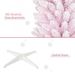 6ft Snow Flocked Artificial Pencil Christmas Tree, Slim Xmas Tree With Realistic Branches And Plastic Base Stand For Indoor Decoration, Pink_maomaolike.com