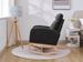 Modern Accent Rocking Chair, With Side Pocket, Upholstered Glider Rocker, Living Room Lounge Chair With High Backrest (Black,teddy)_maomaolike.com