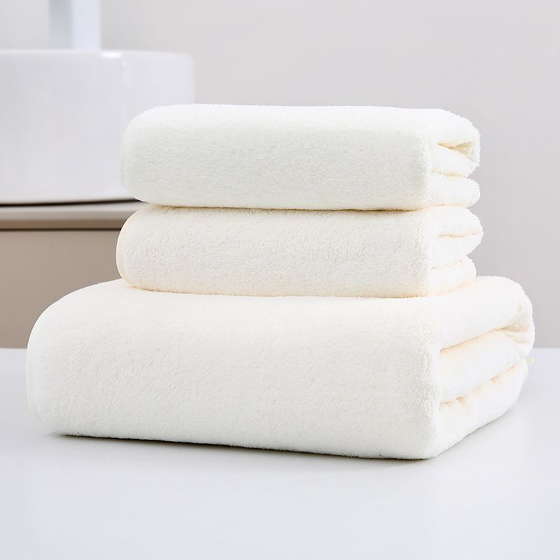 Micro Fiber Fleece Towel Bath Towel Thick Quick Drying Three Piece Set Large Bath Towel Face Towel Beach Towel_maomaolike.com