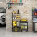 Adjustable Modular Metal Shelving Unit Heavy Duty Kitchen Storage Rack Organizer Microwave Shelf Black Space Saving For Home Garage Pantry_maomaolike.com