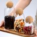 Household Five Grains Sealed Food Spice Square High Borosilicate Glass Storage Jar_maomaolike.com